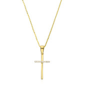 Lantisor aur 14K cu cruciulita cu pietre 45 cm DiAmanti HC0007G14K-BO15NG14K _45cm-AS